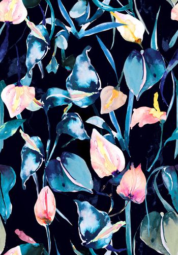 油画叶子印花华亿平台图片