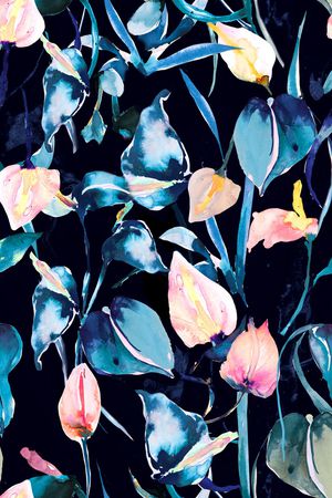 油画叶子印花华亿平台图片