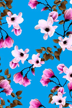 玉兰花印花华亿平台图片