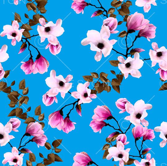 玉兰花印花华亿平台图片