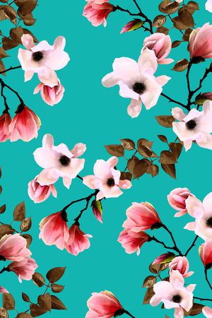 玉兰花印花华亿平台图片