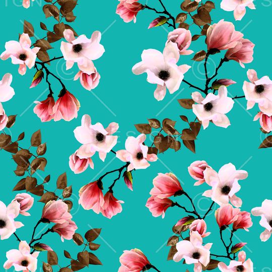 玉兰花印花华亿平台图片