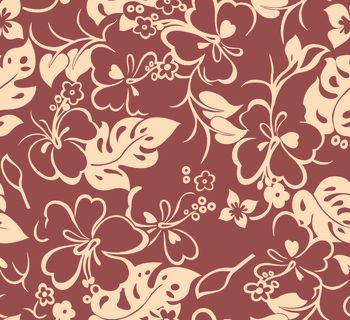 832993-写意花-暖褐色