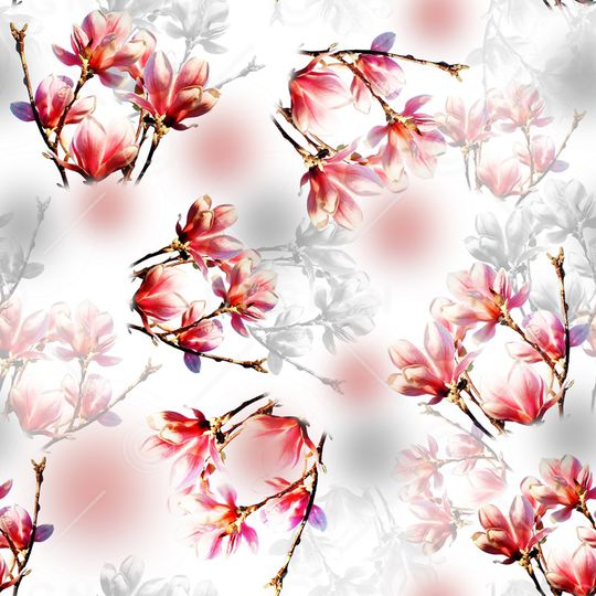 玉兰花印花华亿平台图片