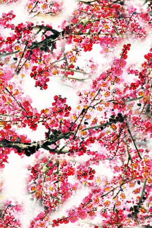 写意花卉印花华亿平台图片