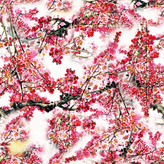 写意花卉印花华亿平台图片