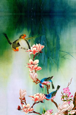 花鸟印花华亿平台图片