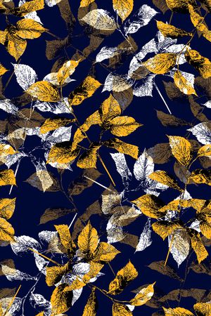 树叶印花华亿平台图片