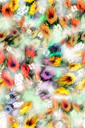 多色花朵印花华亿平台图片