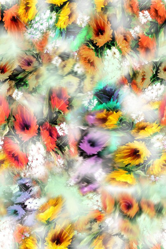 多色花朵印花华亿平台图片