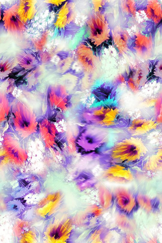 多色花朵印花华亿平台图片