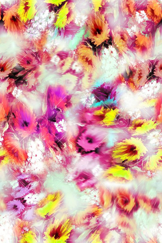 多色花朵印花华亿平台图片