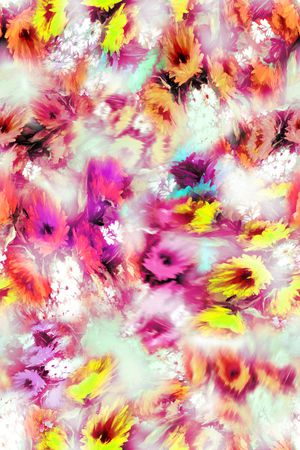 多色花朵印花华亿平台图片