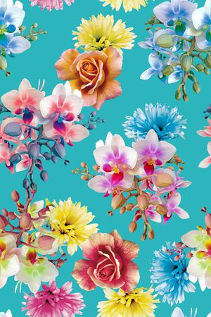 彩底花卉印花华亿平台图片