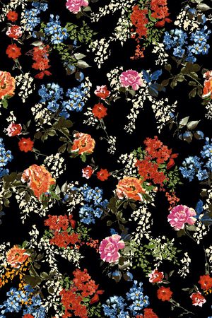 手绘水墨印花华亿平台图片