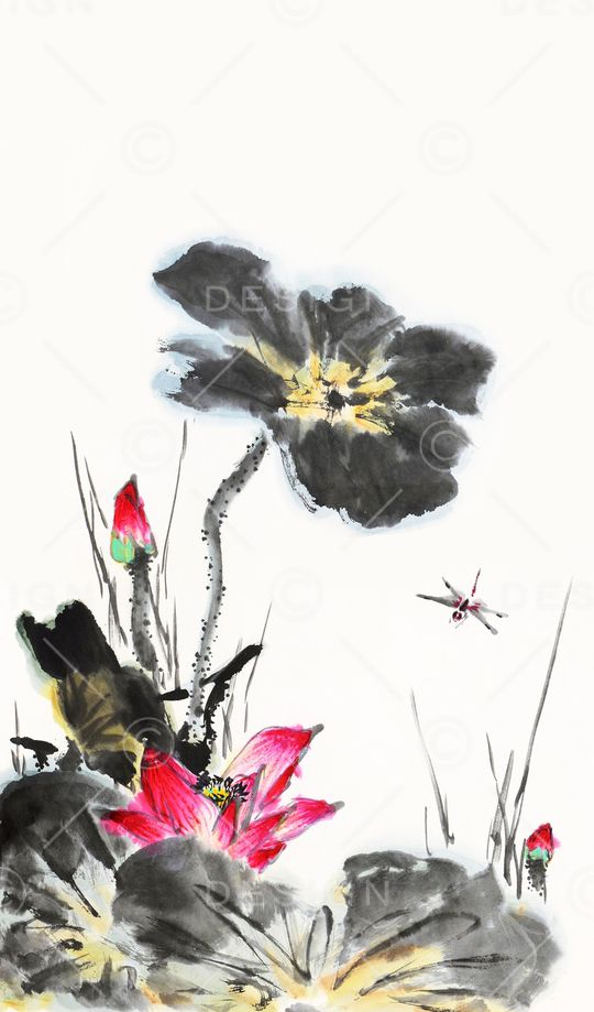 荷花印花华亿平台图片