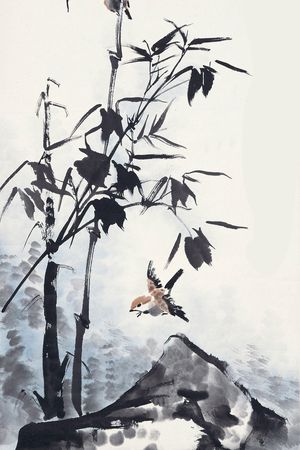 水墨印花华亿平台图片