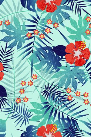 热带植物印花华亿平台图片