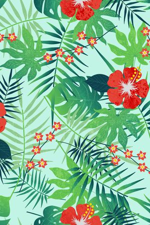 热带植物印花华亿平台图片