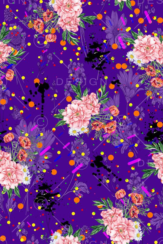 花卉印花华亿平台图片