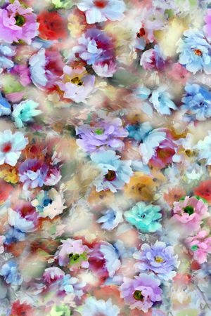 手绘花印花华亿平台图片