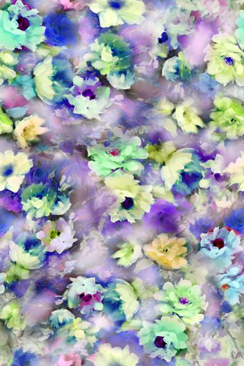 手绘花印花华亿平台图片