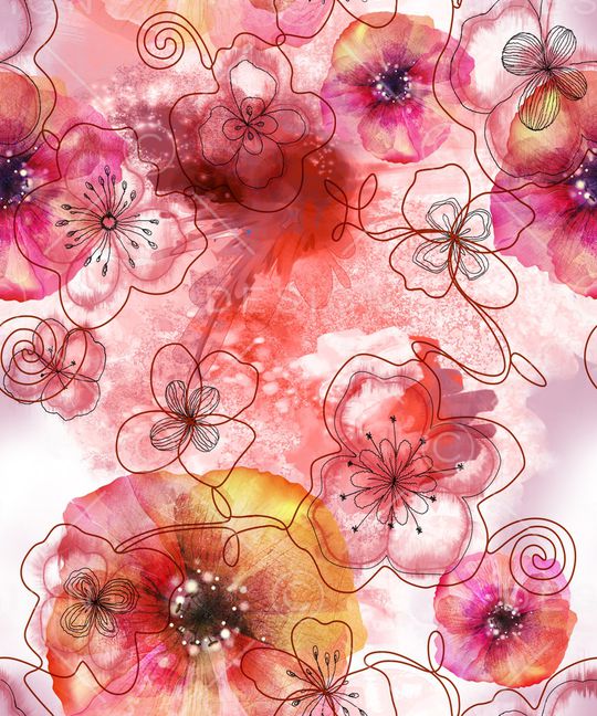 流行花卉印花华亿平台图片