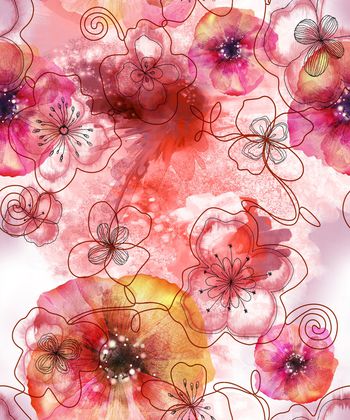 流行花卉印花华亿平台图片