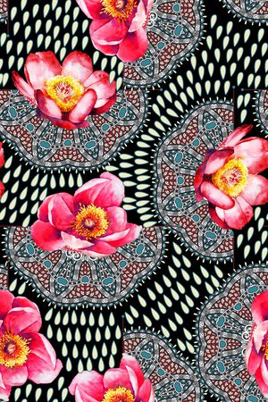 花卉印花华亿平台图片