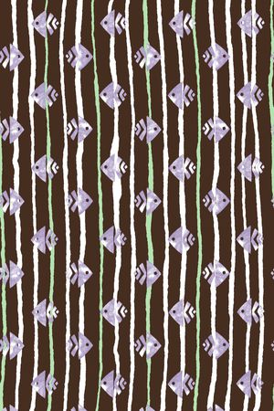 水彩鱼印花华亿平台图片