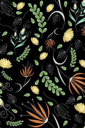 传统民族风几何花卉印花华亿平台图片