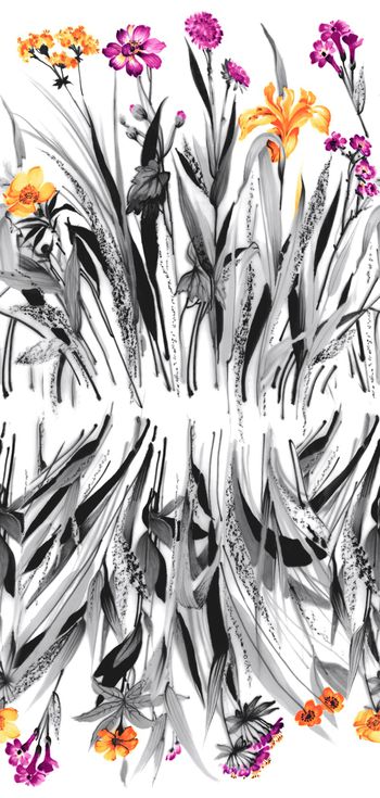 手绘花卉印花华亿平台图片