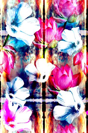 荷花印花华亿平台图片