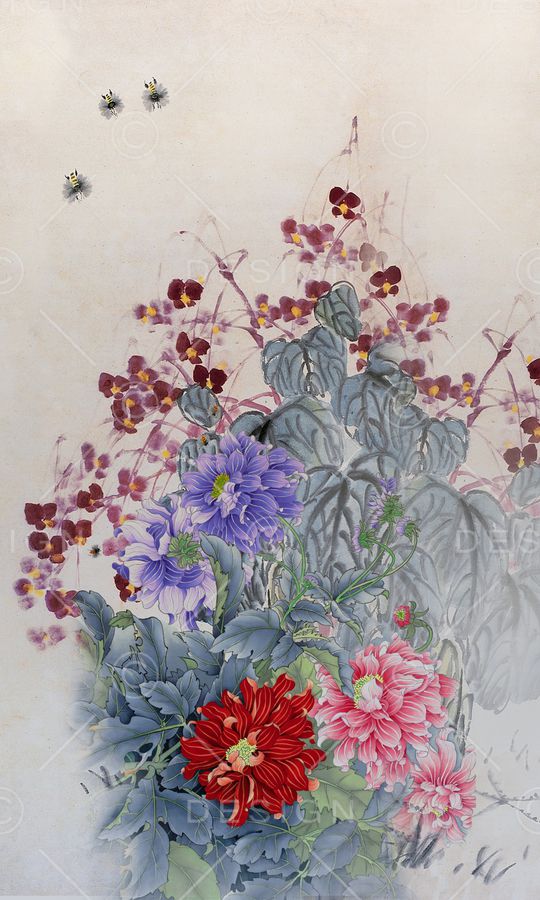 牡丹印花华亿平台图片