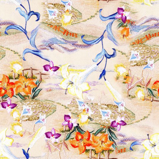 清新花卉印花华亿平台图片