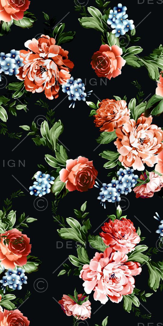 抽象花卉印花华亿平台图片