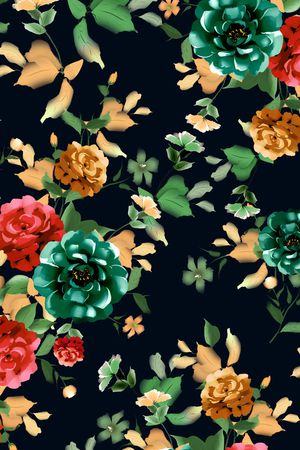 抽象花卉印花华亿平台图片