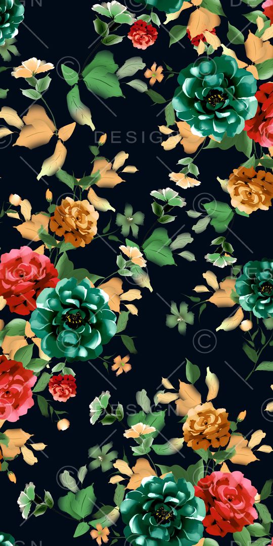 抽象花卉印花华亿平台图片