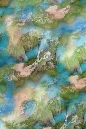 手绘风景印花华亿平台图片