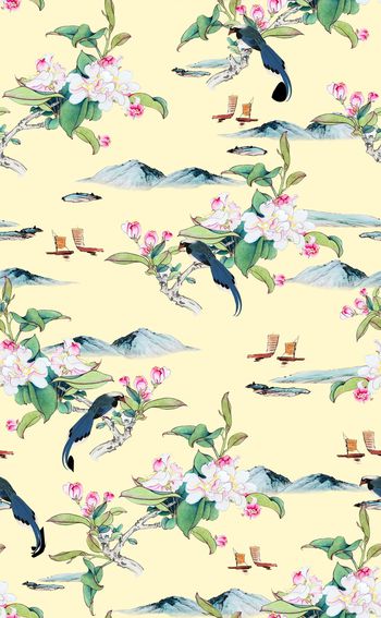 836793-中国画手绘桃花，植物，花卉-C