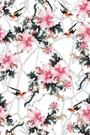 洋阳---花卉印花华亿平台图片