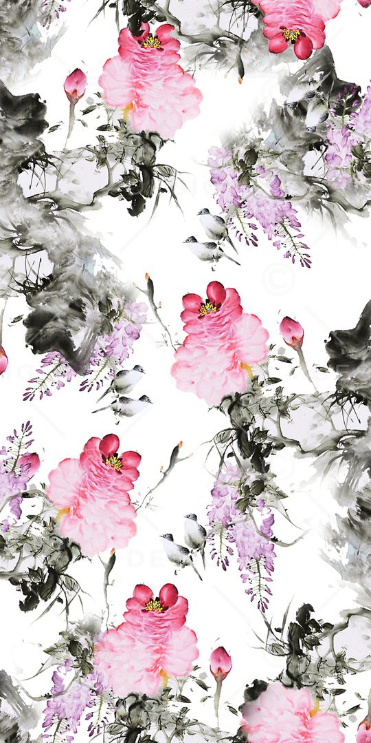 水墨印花华亿平台图片