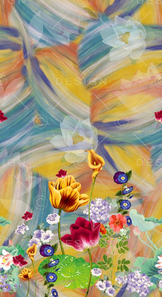 花卉印花华亿平台图片