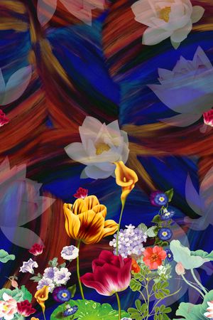 花卉印花华亿平台图片