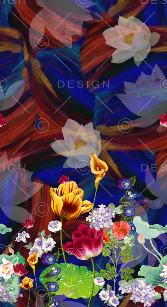 花卉印花华亿平台图片