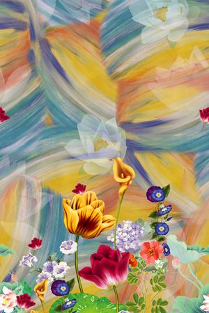 花卉印花华亿平台图片