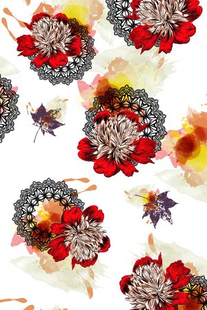 枫叶印花华亿平台图片