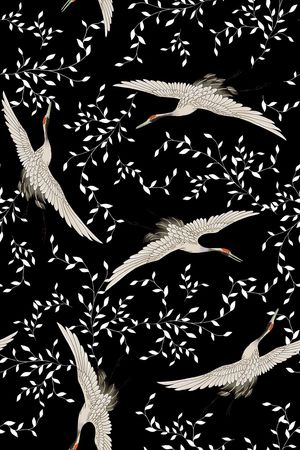 仙鹤印花华亿平台图片