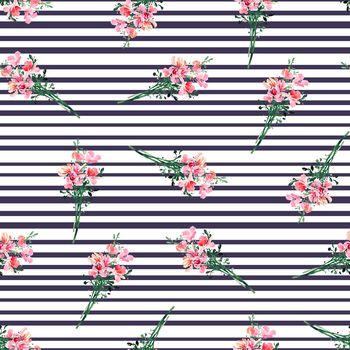 条纹花卉印花华亿平台图片