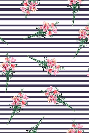 条纹花卉印花华亿平台图片